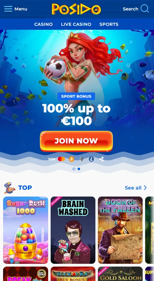 posido mobile home page